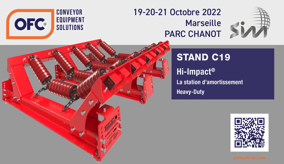 OptimConveyors's tweet photo. SIM 2022 | Hi-IMPACT
La nouvelle génération de la station d'amortissement Hi-Impact sera exposée sur le Stand C19
Venez la voir et nous rencontrer au salon Sim 2022 du 19 au 21 octobre 2022 à Marseille.
#SIM2022 https://t.co/zndxFqRrSd