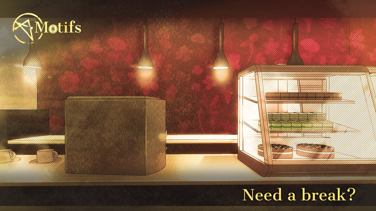 YellowVoxGames's tweet photo. Need a break? Shiro's Midnight Café will be the place for you. ☕️

#Motifs #MotifsVN #Otome #VisualNovel #IndieGame #GameDev https://t.co/s3NxyoxhPt