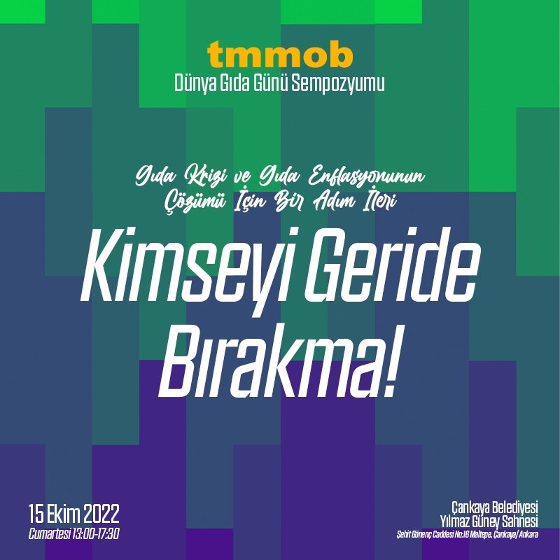 TMMOBGidaMO's tweet photo. 📢 TMMOB Dünya Gıda Günü Sempozyumu 📢

🗣️Açılış Konuşmaları
🔴@yuzumcu
🔴@eminkoramaz
🔴Fazıl Düşünceli @faoturkiye 

🗣️ Açılış Konferansı
🖍️@bakisuicmez 
🖍️Aziz Konukman
🖍️Özcan Türkoğlu

🗣️Panel
🖍️Hasan Küçük
🖍️Mehtap Ercan Bilge
🖍️Yusuf Songül
🖍️ Dilek Aslan
🖍️Aziz Koçal https://t.co/emXC3Crr5H