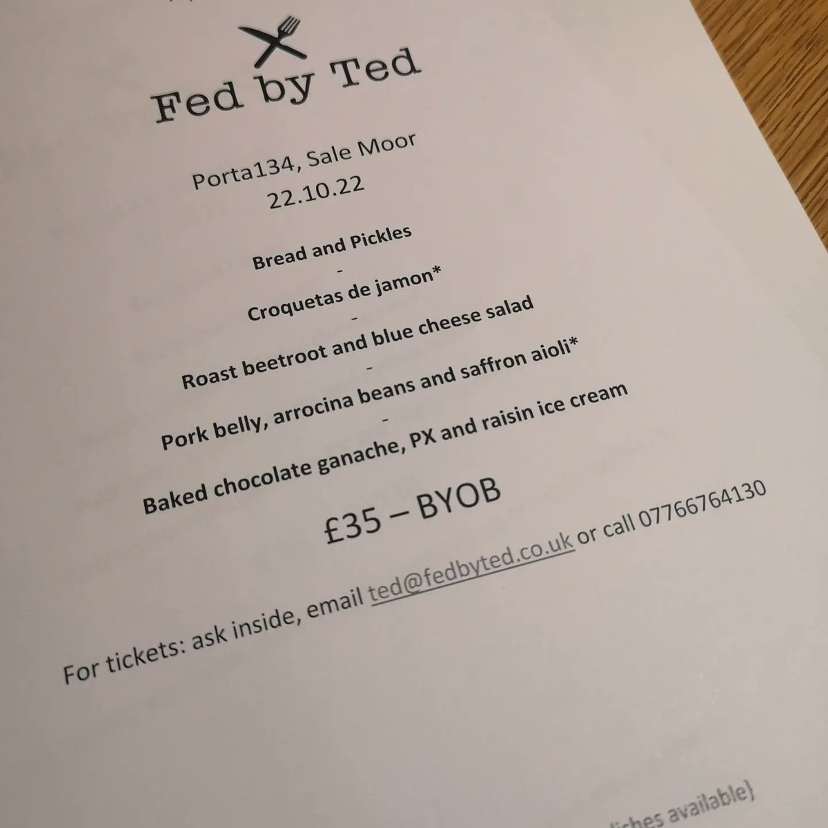 FedbyTedUK's tweet photo. Next supperclub is at the new cafe Porta134 in Sale Moor on 22nd Oct. A few tickets still up for grabs... https://t.co/0AjKlzf0mO