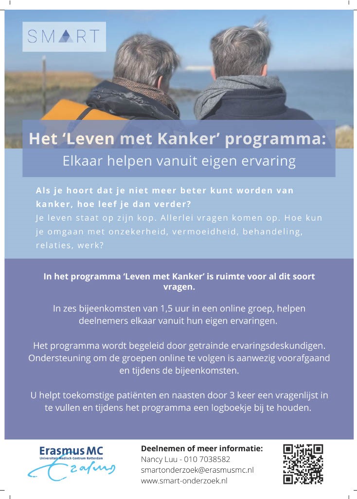 EricaWitkamp's tweet photo. Elkaar helpen vanuit eigen ervaring. Dat is een van de krachtige elementen van het programma Leven met Kanker. Bent of kent u iemand die leeft met ongeneeslijke kanker? Binnenkort starten weer (gratis) online groepsbijeenkomsten. https://t.co/zEG4WXXce3