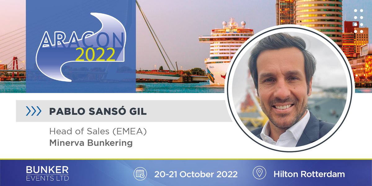 Petrospot (@petrospot) on Twitter photo Pablo Sansó Gil (Head of Sales (EMEA) <a href="/MinervaBunkers/">Minerva Bunkering</a>) will be speaking at #ARACON22: 20-21 October
PROGRAMME lnkd.in/efZKFwbq
REGISTER lnkd.in/e2pGMxka
#Rotterdam #bunkering #inlandshipping #marineindustry #shippingindustry #shipping #ports Pablo Sansó Gil (Head of Sales (EMEA) <a href="/MinervaBunkers/">Minerva Bunkering</a>) will be speaking at #ARACON22: 20-21 October
PROGRAMME lnkd.in/efZKFwbq
REGISTER lnkd.in/e2pGMxka
#Rotterdam #bunkering #inlandshipping #marineindustry #shippingindustry #shipping #ports