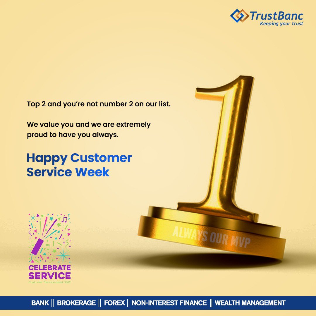 Happy Customer Service Week.

From all of us at TrustBanc Group.

#TrustBanc #Investing #WealthManagement #CustomerServiceWeek #CelebrateService #CSWeek.