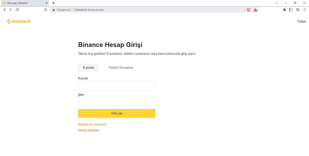 CatcherPhishing's tweet photo. 🎣Potential Phishing URL: hxxps[://]7yilsizlerle-binance[.]com
📌Target Domain: www[.]binance[.]com
#phishing #binance #trcert @urlscanio @PhisScan @PhishStats @PhishFindR @_Firef0xx_ @ULTRAFRAUD @Sync_Pundit @ActorExpose @tdatwja @BinanceHelpDesk @TRCert https://t.co/HtWx2ewn04