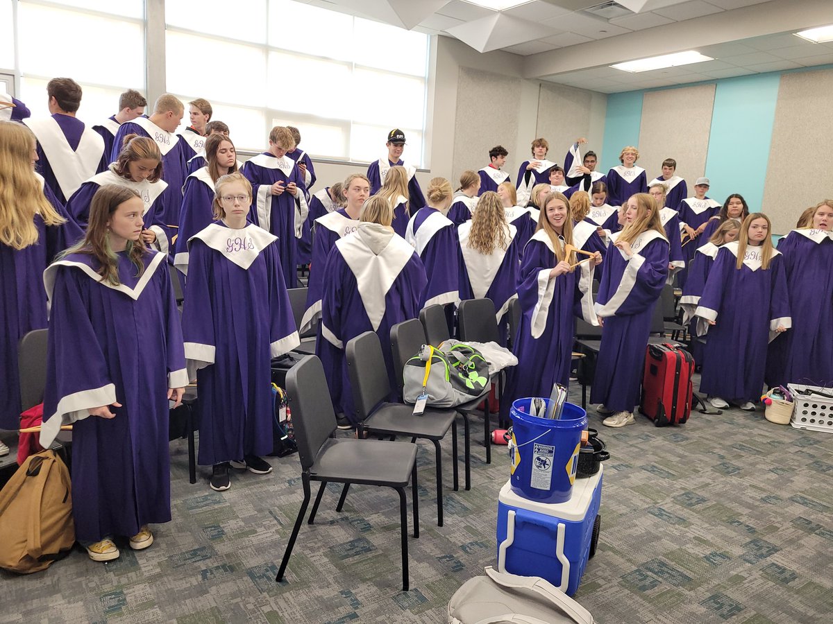 Robe fitting yesterday in preparation for upcoming performances. Love that purple! #goodhueschool