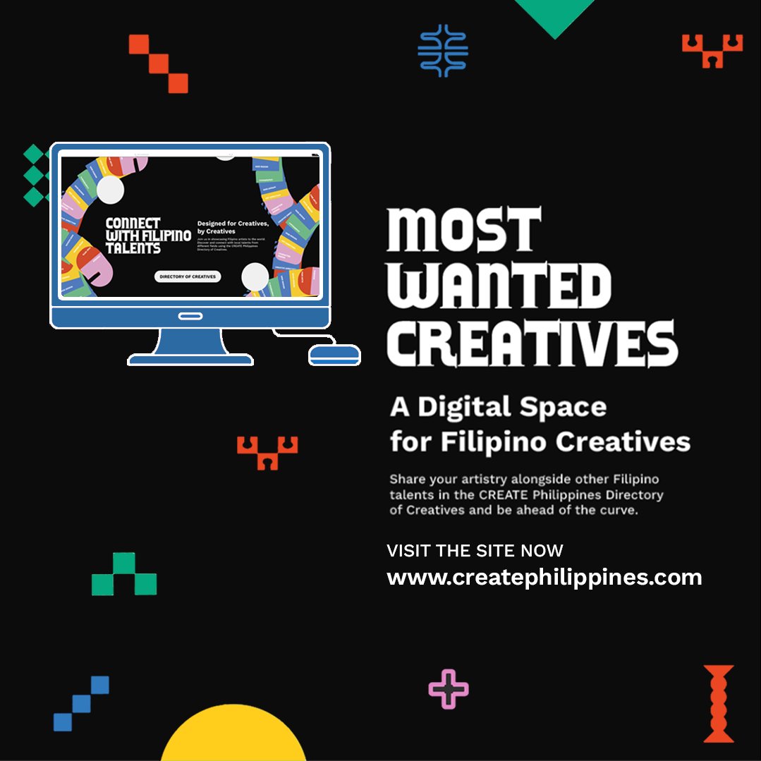 CreatePHILS's tweet photo. Calling all #creative #professionals!
#CREATEPhilippines is inviting #talented and #creative individuals to share their artistry alongside other Filipino #talents in the CREATE Philippines #Directory of Creatives and be ahead of the curve. https://t.co/vbxI6HFV6k https://t.co/kjASftyGA7