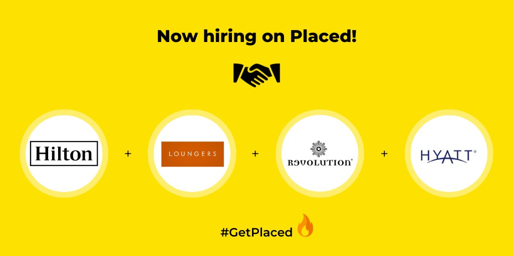 Placed App (@theplacedapp) on Twitter photo 🥳🥳Welcome to our newest clients <a href="/HiltonHotels/">Hilton Hotels</a>, Loungers, <a href="/RevolutionBars/">Revolution Bars</a>, <a href="/Hyatt/">hyatt</a>, now hiring on Placed! 🤩🚀
Join them today!👉👉 eu1.hubs.ly/H01VY3X0
#GetPlaced #recruitmentapp #jobmatching #growth #talentattraction 🥳🥳Welcome to our newest clients <a href="/HiltonHotels/">Hilton Hotels</a>, Loungers, <a href="/RevolutionBars/">Revolution Bars</a>, <a href="/Hyatt/">hyatt</a>, now hiring on Placed! 🤩🚀
Join them today!👉👉 eu1.hubs.ly/H01VY3X0
#GetPlaced #recruitmentapp #jobmatching #growth #talentattraction
