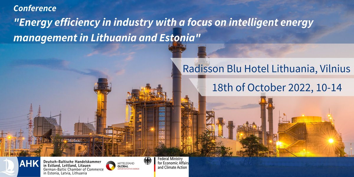 At the conference "Energy Efficiency in Industry", solutions and climate-friendly energy technologies for industry and services will be presented. For more information and registration follow the link: ahk-balt.org/veranstaltunge…

#sustainabledevelopment #conference #exchange