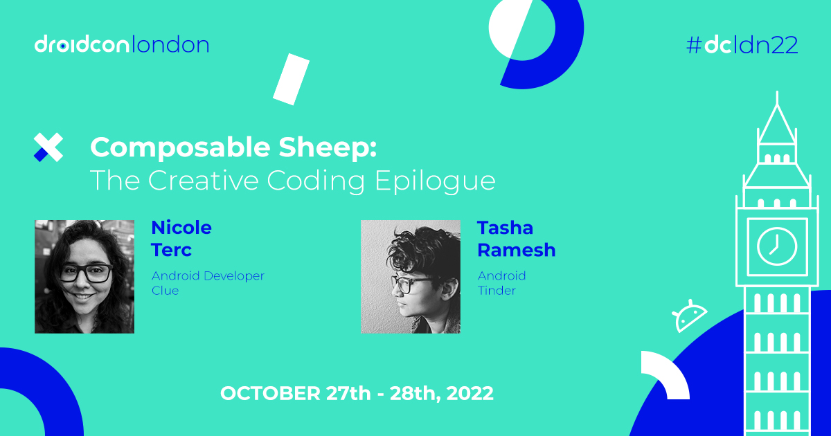 You guessed it, another joint talk hitting the #dcldn22 stage with Nicole Terc &amp; Tasha Ramesh 🇬🇧 <a href="/nicole_terc/">Nicole Terc</a> &amp; <a href="/TashaRamesh/">tasha 👽</a> will go over some concepts of creative coding while using the #ComposeCanvas.

Full abstract here: london.droidcon.com/nicole-terc/
