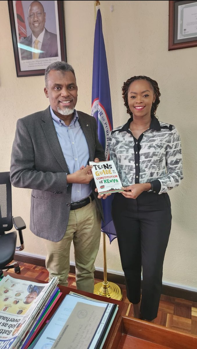 It was an honor today, to meet and share a copy of the Teens Guide with DPP Noordin Haji @ODPP_KE before the show on #odppcafe. He says he will read his autographed copy and also get some books for the teenagers in his space.