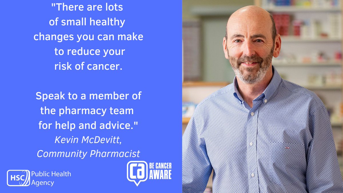 There are lots of small healthy changes you can make to reduce your risk of cancer. The ’Spot Cancer Early’ campaign is running in local community pharmacies. Speak to a member of the pharmacy team for help and advice or pick up a free Be Cancer Aware booklet to learn more.
