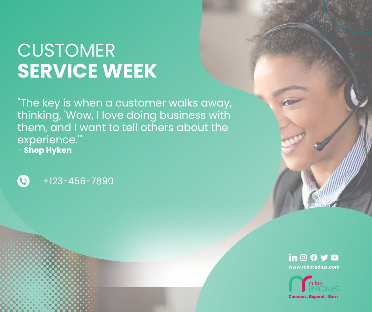Our customers will always be an important part of our Story and it is our desire to always leave them satisfied every time they come to us.
#Nikoradius
#customerservice 
#customerexperience 
#CustomerServiceWeek2022