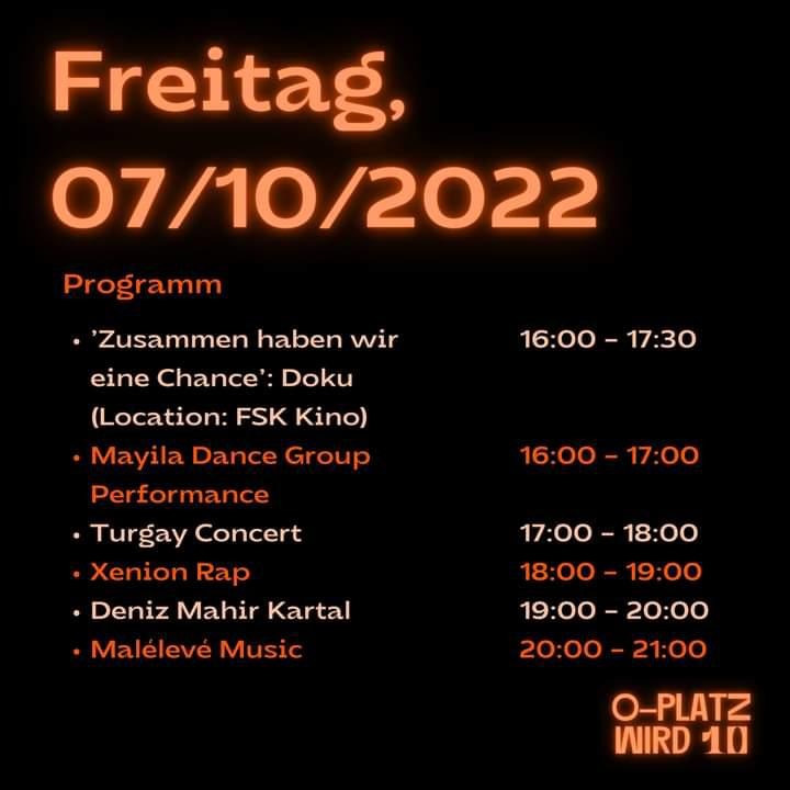 Oplatz's tweet photo. Here's the #OplatzTurns10 programme of today, 7 October. !B #Oplatz #b0710 #OplatzWird10 https://t.co/JOWqn9uXCc