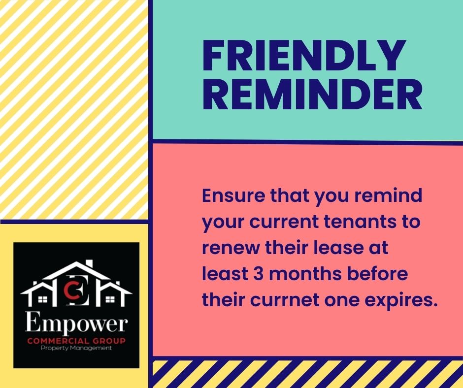 ECG_Management's tweet photo. Got great tenants that would like to keep? Make an effort to retain them – Remind your tenants to renew their lease at least 3 months before their current one expires.

#RentalHome #RealEstate #PropertyManagement #FayettevilleNC 😁 https://t.co/aaNmWvwNaO