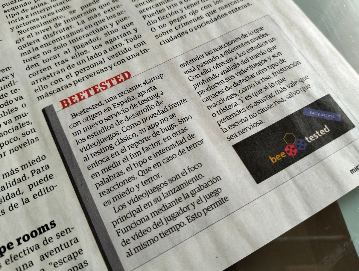 Beeafraidfest's tweet photo. Estudio de desarrollo, ¿no conocéis @beetested? Pues deberíais. Además tendréis la oportunidad de conocer a su equipo y sus servicios en persona durante el festival. https://t.co/JRMipUV7MV