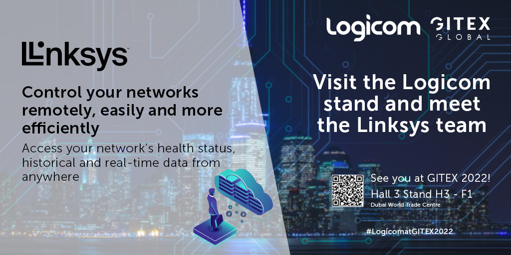 LogicomDisti's tweet image. Visit the Logicom Stand at #GitexGlobal2022 to &quot;Meet the New Linksys&quot;.  The team is waiting for you in Hall 3 (Stand H3 - F1) 10-14 October!

Visit: ow.ly/ZRwo50KOV2i to learn more &amp;amp; book your meetings!

#LogicomGitex2022 #Linksys