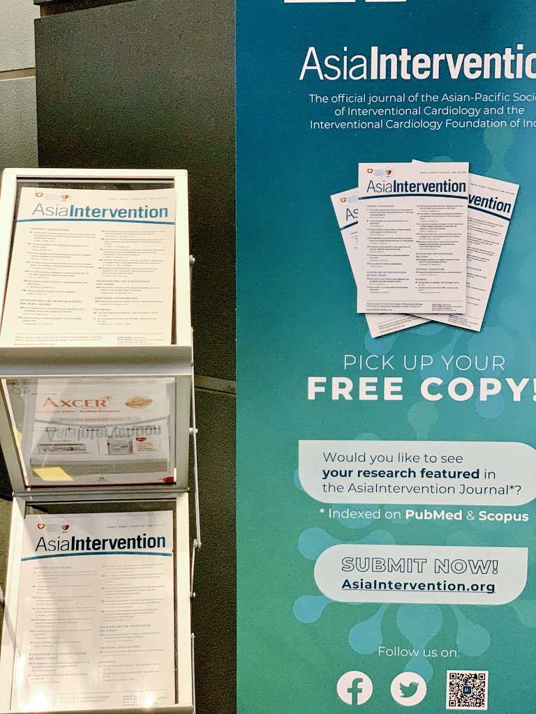 AsiaInterv's tweet image. 🆕The new issue of #AsiaIntervention is out! If you're attending #AictPCR in Singapore, don't forget to grab your🆓copy near the registration desk, room Raffles or the Orchid Studio. Hurry up, they're going fast⌛!
The online version is available too
📲 bit.ly/3RJa8eg