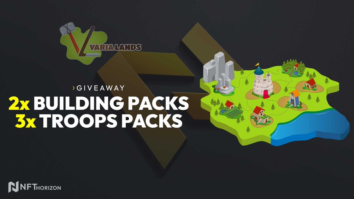 To support our community we're giving away 𝟱𝘅 𝗣𝗮𝗰𝗸𝘀 with total value of 𝟭𝟮𝟱$ / 𝟭𝟱𝟬𝟬 $WAXP!🤩🤩

Good luck!⚡️
━
🚀Follow <a href="/nfthorizon_io/">NFT Horizon</a> &amp; <a href="/varialands/">Varialands</a>
🚀Like &amp; RT
🚀Tag 2 Friends
━
🗓️Ends on 10 Oct at 12:00 UTC
#NFTGiveaway #NFT #NFTGiveaways #NFTs