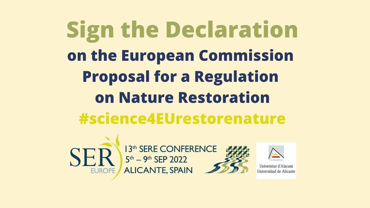 SER_Europe's tweet photo. Have you signed the #SERE2022 Declaration on the European Commission Proposal for a Regulation on Nature Restoration’. #science4EUrestorenature. Check it out and sign here in favour of this decisive step for #ecologicalrestoration: https://t.co/7R8YZDy2n5 https://t.co/ZhE7fgAMj9