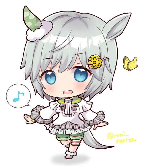 ご機嫌でお昼寝場所を探してるセイちゃん #ウマ娘 #セイウンスカイ #今日のちびキャラ 