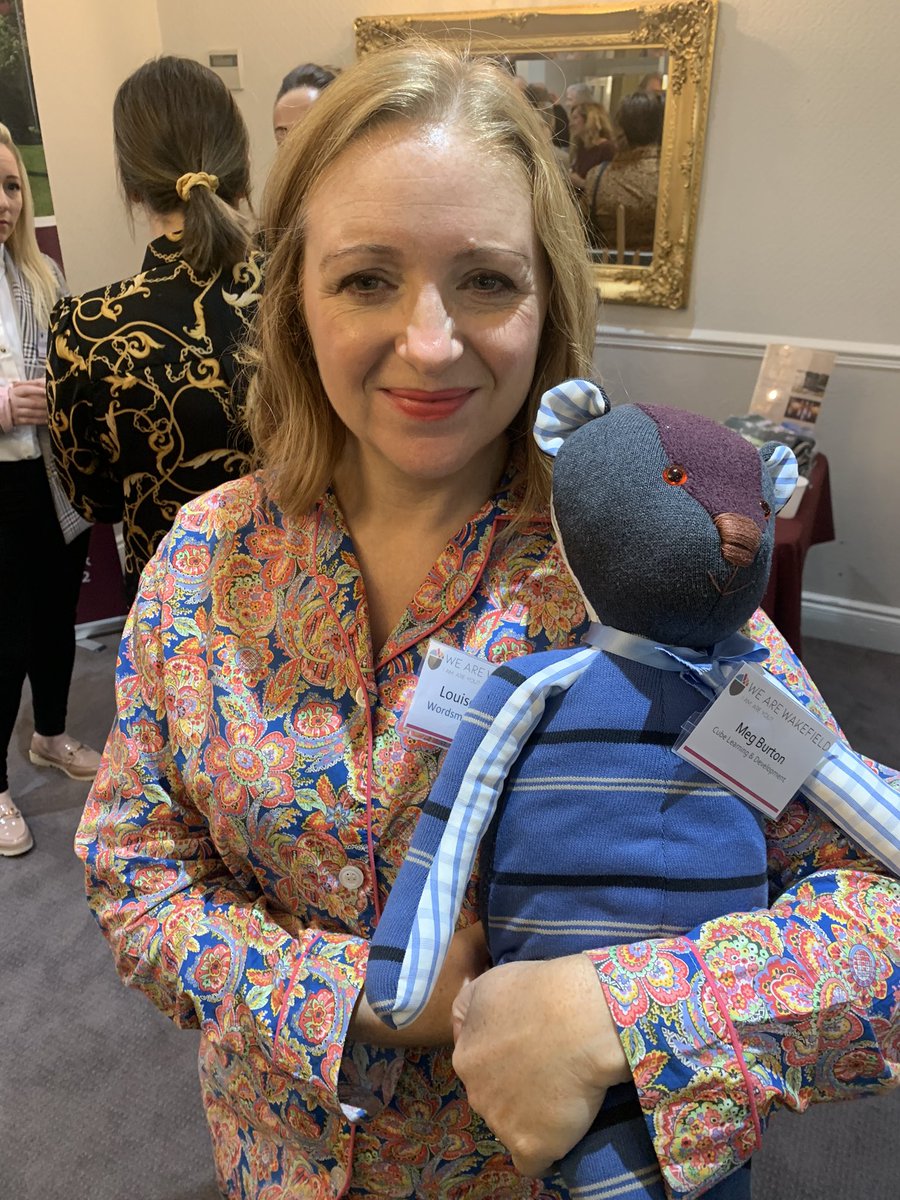 A very different morning, my first time visiting <a href="/wearewakey/">We Are Wakefield</a> business networking group supporting the wonderful <a href="/WfldHospice/">Wakefield Hospice</a>. Many people in their pyjamas @WordsmithsUnltd but I took my VIP teddy bear JD, my memory bear of my Dad who benefited from the support from the hospice