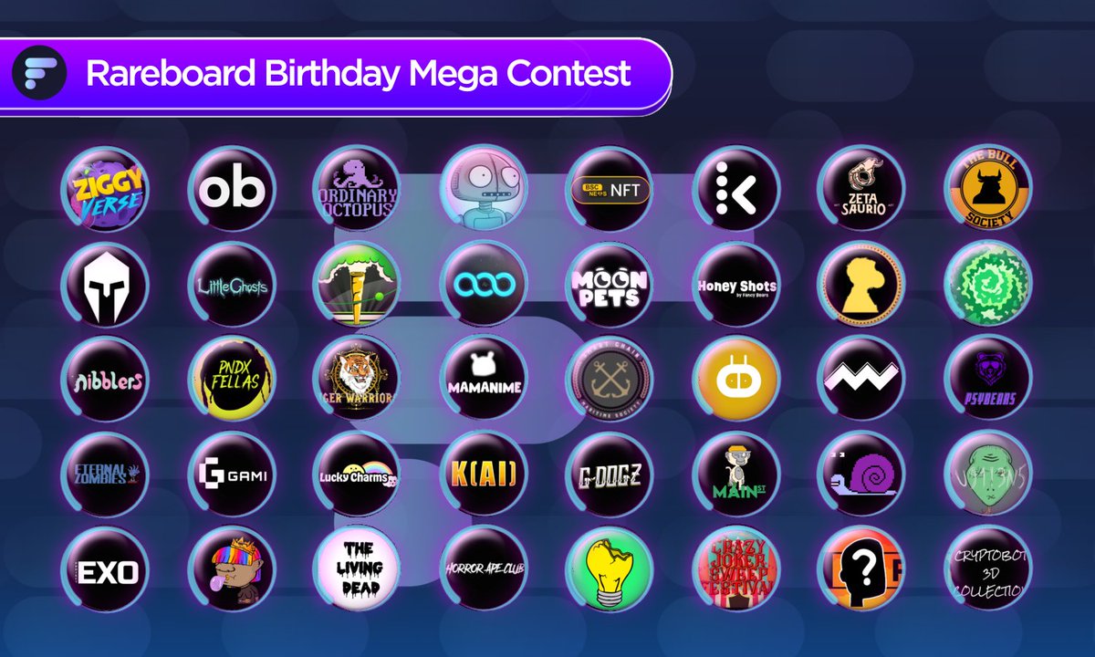 🎂 <a href="/Rareboard/">Rareboard</a> Birthday Mega Contest

Win 8+ #BNB worth - $2275 - <a href="/BNBCHAIN/">BNB Chain</a> #NFTs by being the last Buyer/Minter from 40 collections on rareboard.com

⭐️ Contest starts at 12:00 UTC
⭐️ Last Buyer/Minter in 30 mins wins ALL

Join 👉 t.me/rareboard to play along