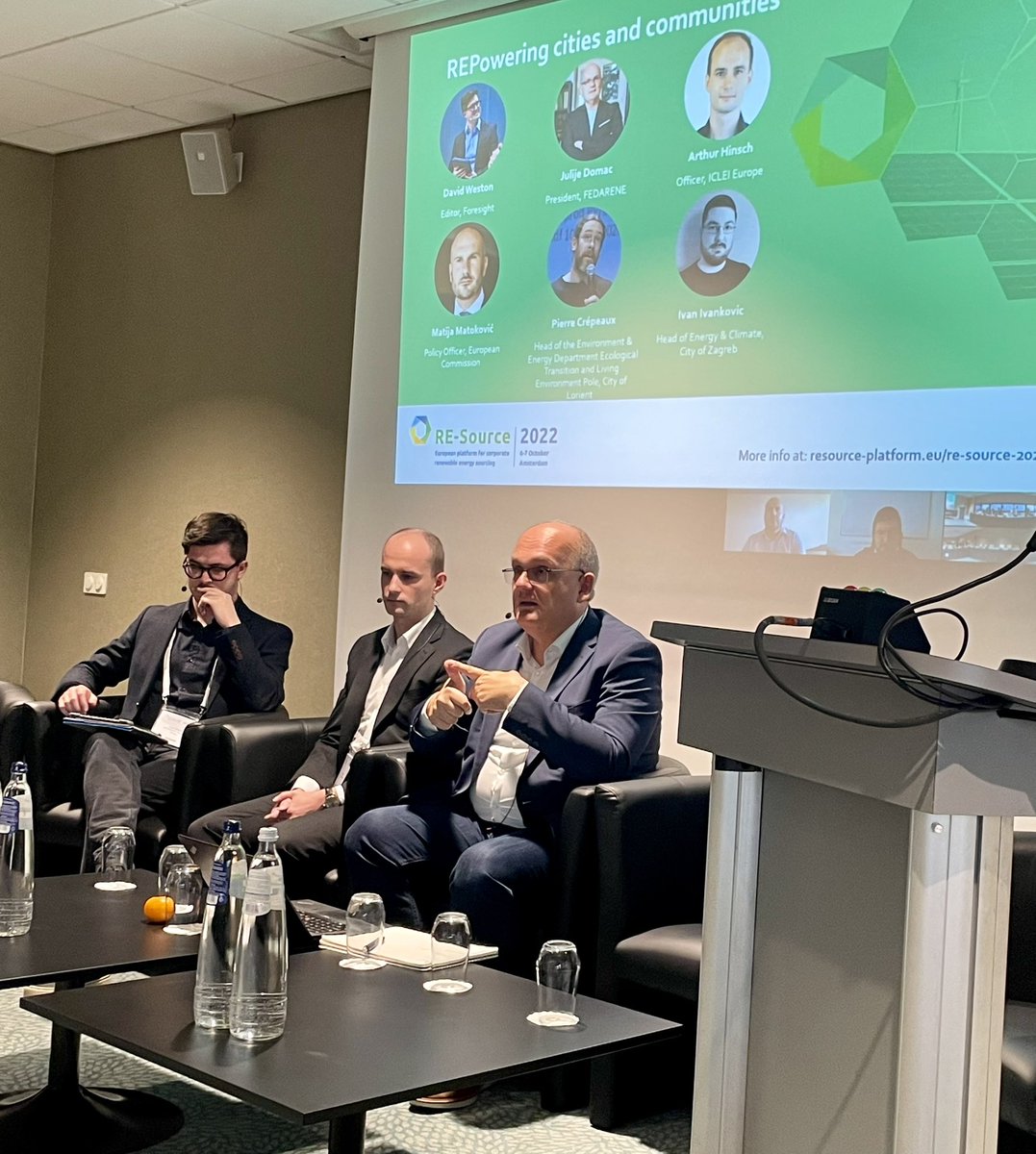 Foresight_CE's tweet photo. Session at #RESource2022 ‘Repowering cities and communities’ taking place now with @HinschArthur @ICLEI_Europe, @JulijeDomac, @pcrepeaux, @MatijaMatokovic @EU_Commission, Ivan Ivankovic @City_Of_Zagreb and @DaveW_FORESIGHT. How can renewable PPAs help decarbonize EU #cities? https://t.co/6I3F7G9w1M