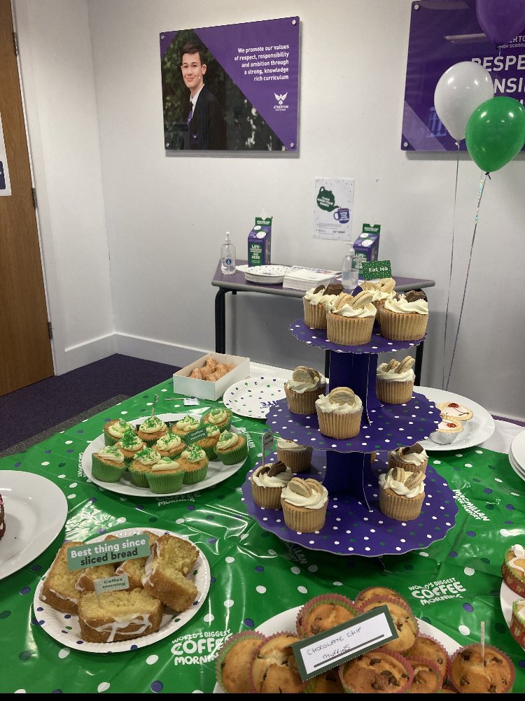 AthertonHighSch's tweet photo. Our KS4 pupils running @macmillancancer coffee morning for our local residents. #respect #responsibility https://t.co/bQAjSaL8jy
