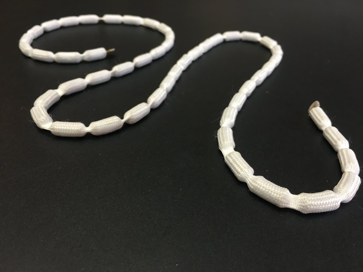 V_and_A's tweet photo. Question 1: These long strands of cotton-covered lead weights are used to gently hold the pages of a book in place while reading, but what are they called?

📕 Bookworms
📗 Book snakes
📘 Book eels https://t.co/QImIJgogx3