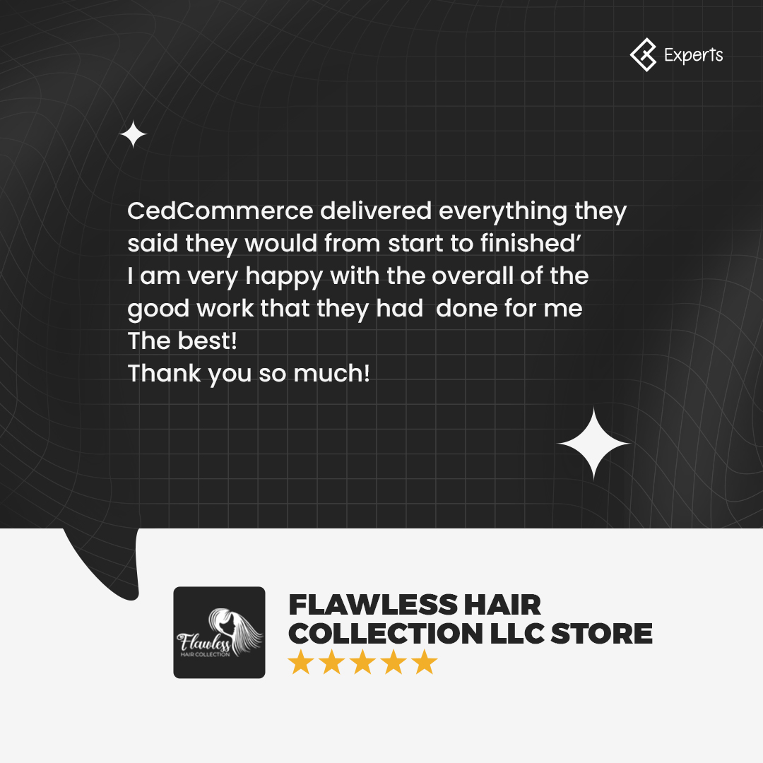 CedExperts's tweet photo. Thank you, Flawless hair collection LLC, for this wonderful shoutout. It is our constant effort to work together and deliver on our words and offer something greater than satisfaction.
#cedexperts #cedcommerce #shopify #ecommrce #review #ecommercebusiness https://t.co/tQXCIKgWD1