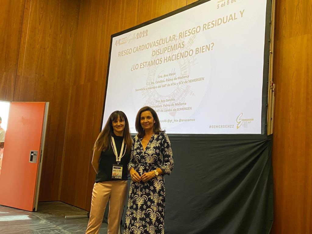 Seminario de Riesgo #cardiovascular, riesgo residual y dislipemia aterogenica hoy en #semergen2022  con <a href="/Anasamez/">Ana Sanchis # SEMERGEN23</a>  del ggtt.lípidos de <a href="/SEMERGENap/">SEMERGEN | Médicos de AP</a> y <a href="/anamoya48/">Ana Moyá #SEMERGEN25</a>  del <a href="/gt_hta/">Gt.HTA y ECVSEMERGEN</a>