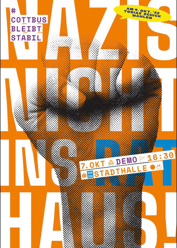 Heute ist es soweit. Wir treffen uns 16.30 Uhr an der Stadthalle in Cottbus
Diese Organisationen unterstützen unseren Aufruf:
<a href="/CSDCB/">CSD Cottbus & Niederlausitz</a> <a href="/seebruecke_l/">Seebrücke Lausitz</a> <a href="/k29bleibt/">K29bleibt</a> <a href="/chekov_cottbus/">Chekov</a> <a href="/FluMiCo/">FluMiCo</a> <a href="/MassCottbus/">CriticalMassCottbus</a> <a href="/AKCottbus/">Aktionskollektiv Cottbus</a> <a href="/staatstheatercb/">StaatstheaterCottbus</a> #InitiativeCottbus92 <a href="/gj_brandenburg/">GRÜNE JUGEND Brandenburg</a> <a href="/GRUENE_CB_SPN/">BÜNDNIS 90/DIE GRÜNEN - Cottbus & Spree-Neiße</a>