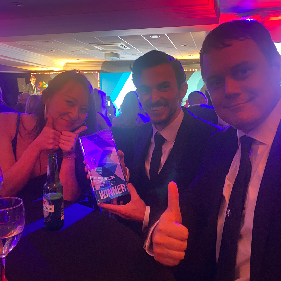 GroundWOW's tweet photo. Fantastic night at the @StockportAwards receiving the Innovation Award🏆A privilege to be recognised for our World's first Tech!

Congratulations to our team, the other winners &amp; nominees 🎉

#SBA2022 #innovation #business #awards #technology #software #sportstechnology #Saas https://t.co/MedqOOlC8W