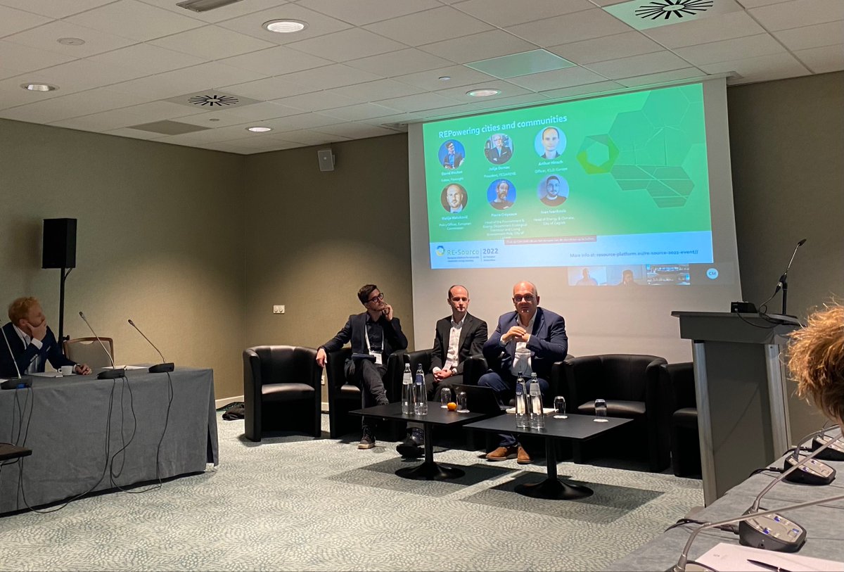 SolarPowerEU's tweet photo. During #RESource2022 session on Repowering Cities and Communities, @MatijaMatokovic @EU_Commission recognises the important role public buyers will play in scaling up the production and deployment of renewables for #cities https://t.co/UlKliKrpuv