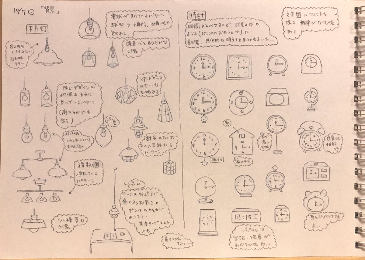 #3ヶ月上達法
5巡目。課題の「背景線画」5日目。
今日はインテリア系の小物などを勉強しました✏️🏠
部屋の景色を描くための引き出しを増やすぞ…の気持ちです💪
今回も、後から振り返って見返せるようにまとめました☺️がんばった!✨✨ 