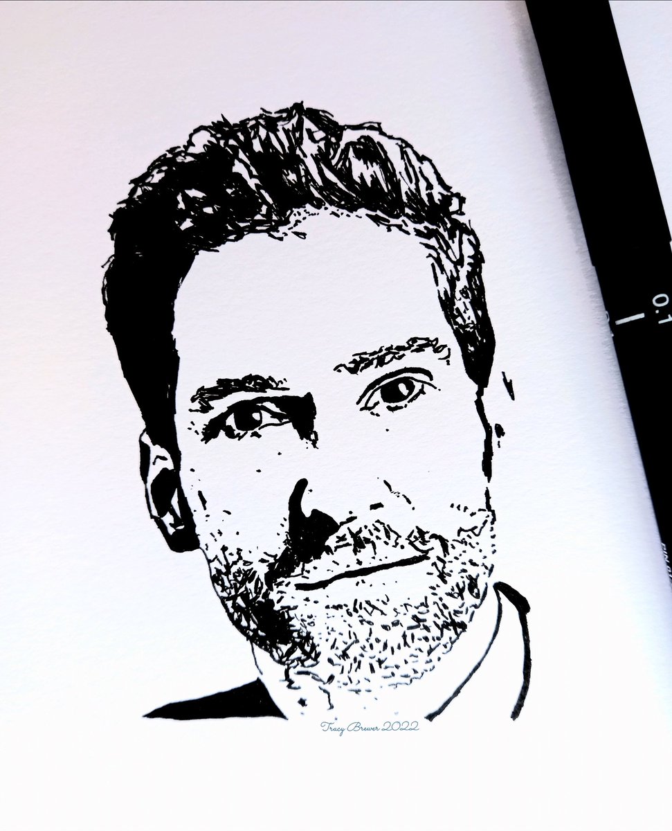 I've never been great at doing portraits, so I do sketches in pen. I did  this one last night. #tomellis #lucifer #sketches #fanart