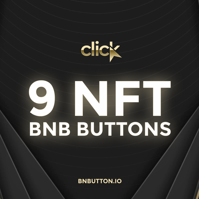 There are a total of 9 BNB buttons in the Click project Cost of buttons is different from the income of BNB and $Click + $Butn farming Common 0.2 $BNB Uncommon 0.5 $BNB Rare 1 $BNB Magic 2 $BNB Mystic 3 $BNB Gold 5 $BNB Platinum 8 $BNB Diamond 10 $BNB Legendary 15 $BNB