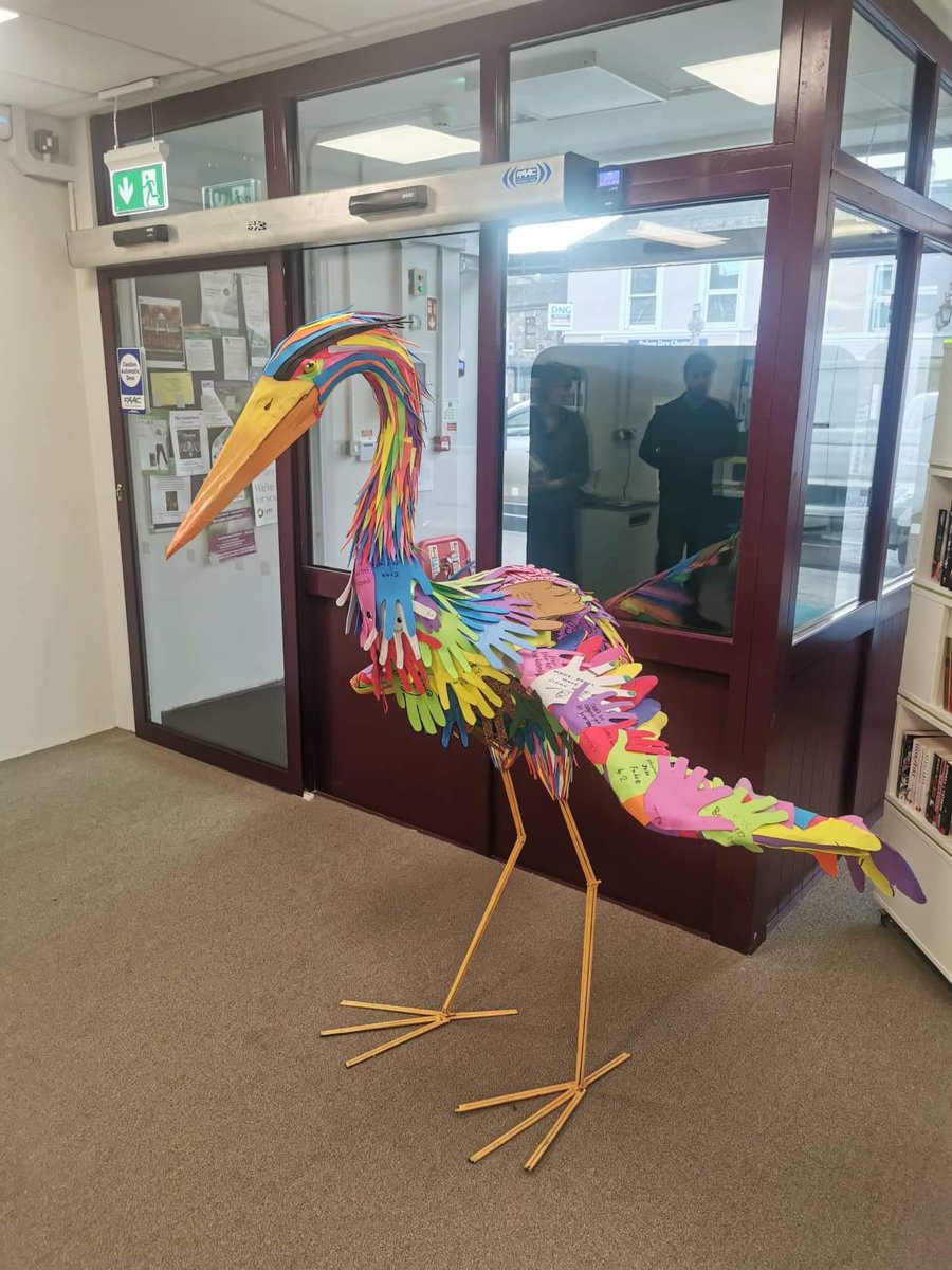 #kanturk #RightsMustTakeFlight looking great! We’ll set in stone thank you Oakland Garden Centre for delivering in the Heron to the Kanturk Library and @corkcolibrary for displaying the Heron supporting disability rights ❤️ #oaklandsgardenCentre #art #disabilityrights #UNCRPD