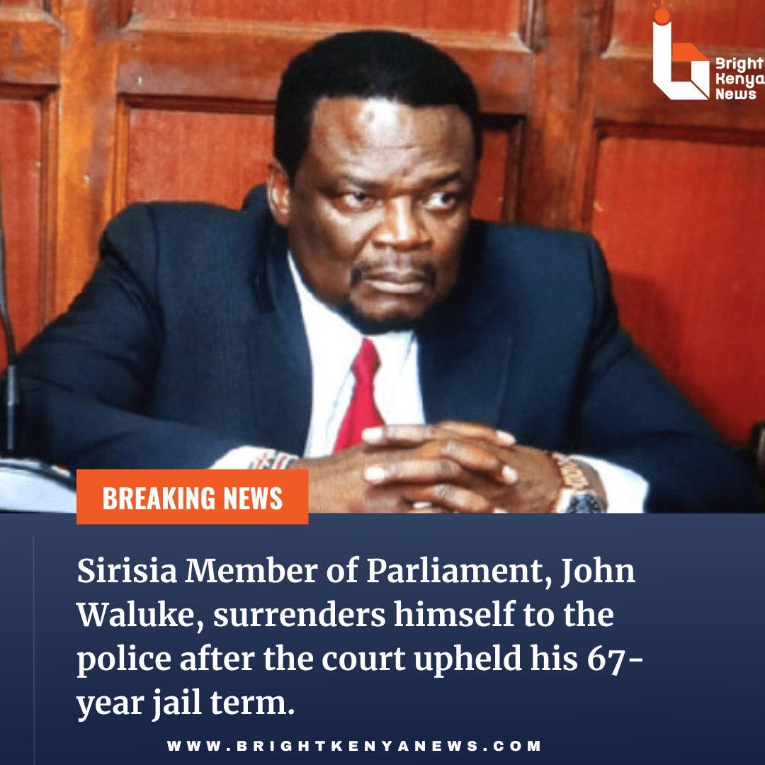 BrightKenyaNews's tweet photo. Sirisia MP, John Waluke, surrenders himself to the police.
#Magufuli #JohnWaluke #VdjJones #VeraSidika #Sharon #Fave #WilliamRuto #EALA #sudi #AnthonyMartial #SouthAfrica #Tems #USSD #Congo #Somali #TidalRaveFestival #Matiangi #KimaniIchung https://t.co/TWmpMs2977