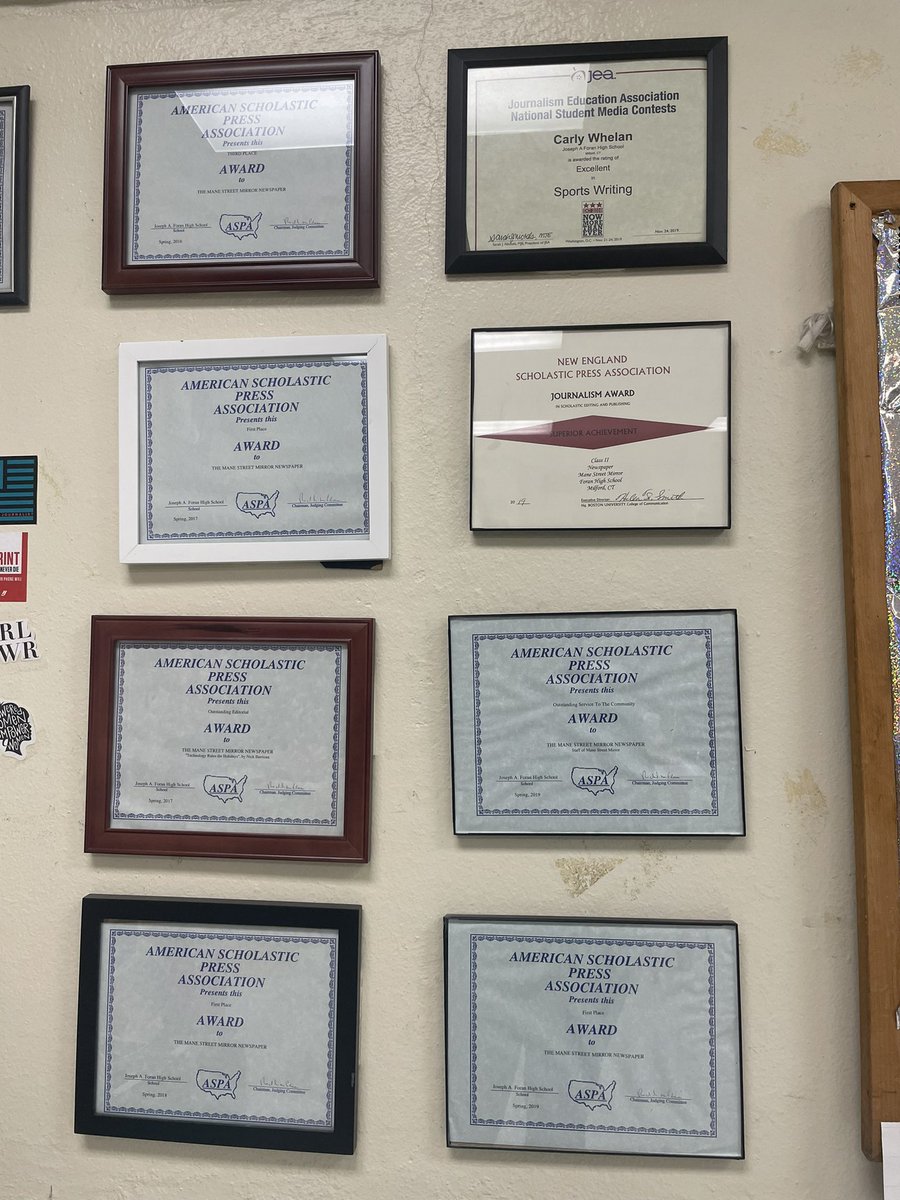 FarrellL_728's tweet photo. Time to dust off the old twitter handle- it’s been 10 years of printing the Mane St.  Mirror and I’m so proud to be the adviser for the paper! A big thank you to admin. At my school and the students at Foran ❤️💙🙌🏽📣 https://t.co/MxtloJpmzS