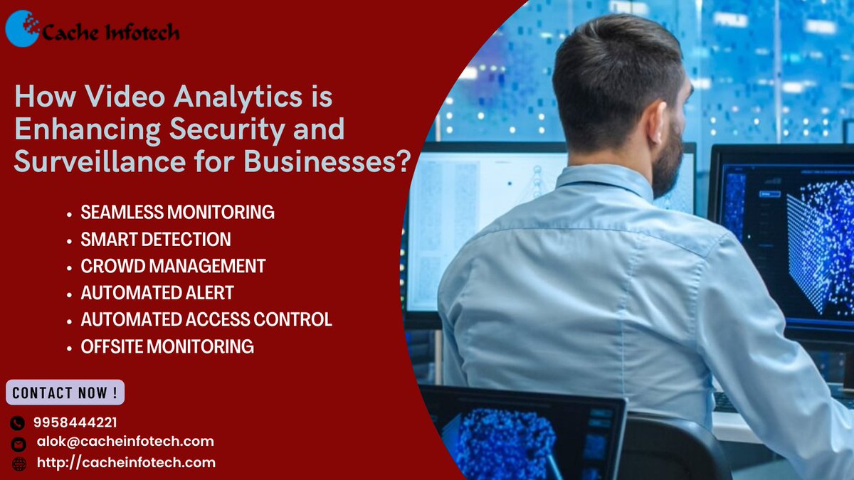 InfotechCache's tweet photo. Surveillance #analytics makes your #surveillance system more efficient and helps you capture the full value of #security video by making your IP camera system more intelligent while it works.
#cacheinfotech #videoanalytics #itinfrastructure #informationtechnology https://t.co/olN9KEUa2J