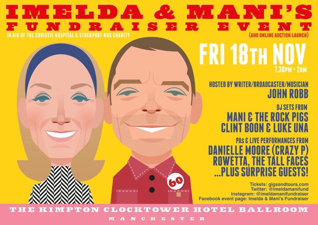 Rowetta's tweet photo. Honoured to be performing at Imelda &amp; Mani's Fundraiser &amp; Online Auction on Friday 18th November at Kimpton Clocktower Hotel.
All proceeds to The Christie Hospital &amp; The Stockport Charitable Trust.
Tickets go on sale Monday at 9am: https://t.co/3rpyhPafiD

Info: @imeldamanifund https://t.co/zq7kh0hdis