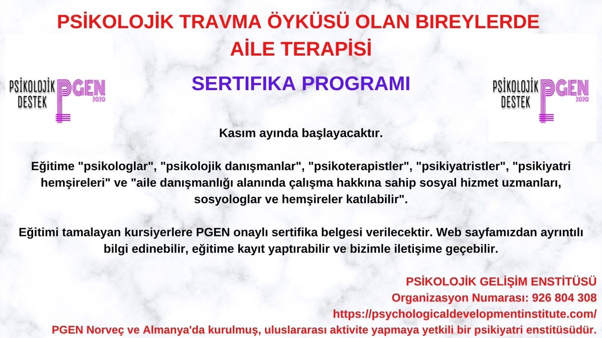 IPD_Norway's tweet photo. Travma ve çift/aile terapisine ilgi duyan ruh sağlığı profesyonellerini bu eğitime bekliyoruz. Ayrıntılı bilgi ve kayıt için web sayfamızı ziyaret edebilirsiniz 👇
https://t.co/U0f9wrAwv1 https://t.co/CI25sEewz4