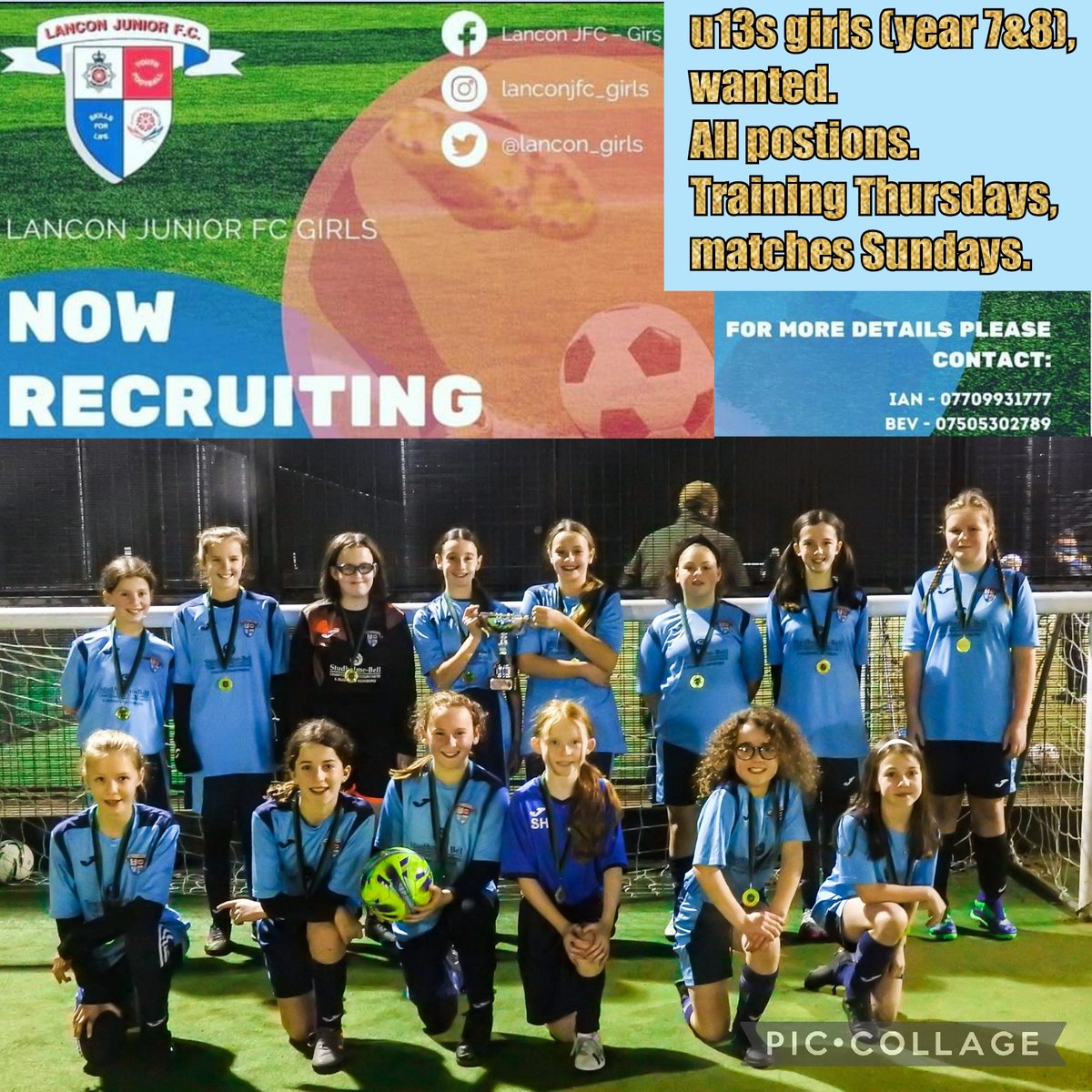 ⚽️Players wanted⚽️

We are looking for players to join our successful u13s (years 7&8) girls only football team. 

All abilities welcome!

@JfcLancon
@PdplGirls
@LFAWG
@charleyy_96
@GirlsFootballNw
@Teamgrassroots_
#lanconforlife