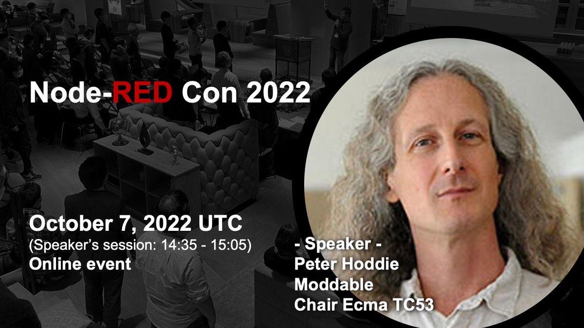 At 14:35 UTC we have @phoddie talking about bringing Node-RED to Microcontrollers #nrcon2022 #nodered youtu.be/Inf37X0_xxo