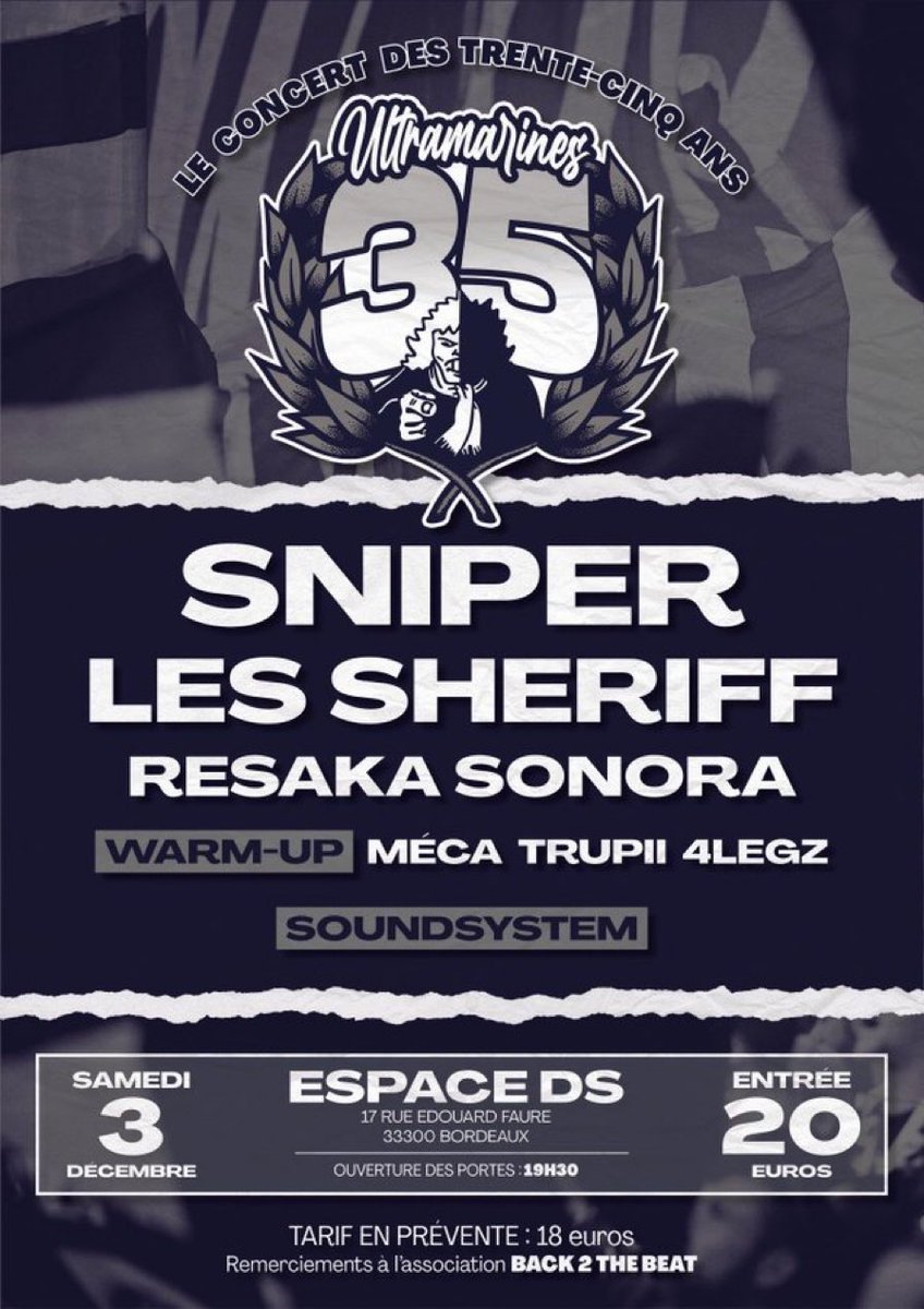 On seras sur scène pour les 35 ans du groupe, allez chopez vos prévente