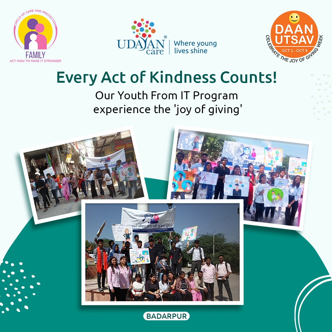 udayancare's tweet photo. This #DaanUtsav while we urge people to donate to Udayan Care, our #Shalinis & #ITYouth are taking the initiative to perform different acts of kindness. Will you #support them?
Donate Now
https://t.co/KZbQEXlTcQ https://t.co/llMZqGDDjL