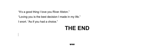 Whoo-hoo! Another rough draft done. Now just to change everything so it makes sense. I'm not crying! You're crying!
 #WritingCommunity #WIP #romance #writing