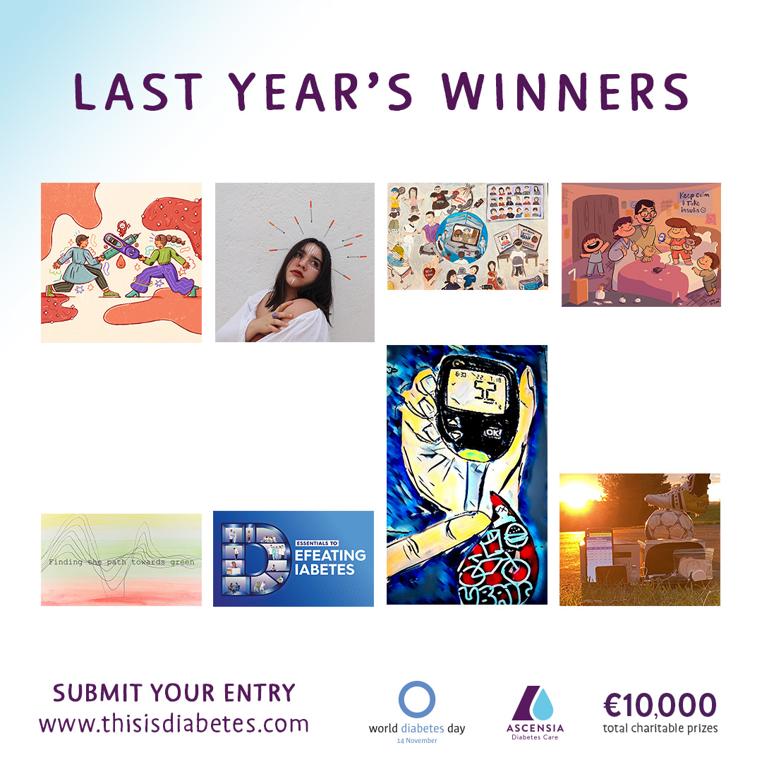 Take a look at our last year's winners!
We are looking for creative, engaging submissions that tell the story of diabetes in line with the #WDD2022 theme.

Enter now - thisisdiabetes.com!

#diabetescompetition #diabetesart #diabetesphoto #WDD2022