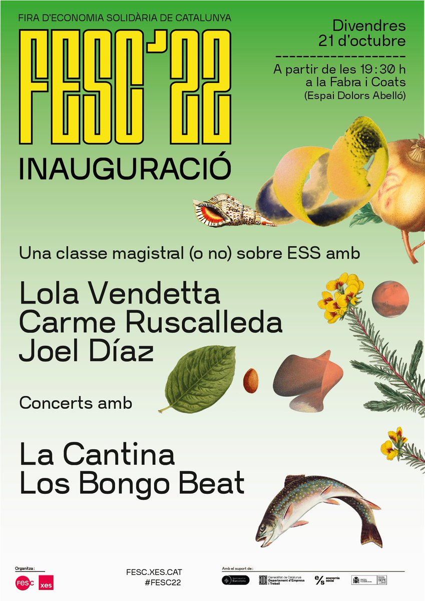 #FESC22 
⏳Comença el compte enrere!
📆 Inauguració: 21 d'octubre, 19,30h a <a href="/FabraiCoats/">Fabra i Coats</a>  (espai Dolors Abelló, al pati de l’entrada del recinte).
🔥Ens fa molta il·lusió començar acompanyades per dues dones referents: <a href="/Xef_Ruscalleda/">Carme Ruscalleda</a> i <a href="/lola_vendetta_/">Lola Vendetta</a>. I amb <a href="/joeldiazbrah/">Joel Díaz</a>!